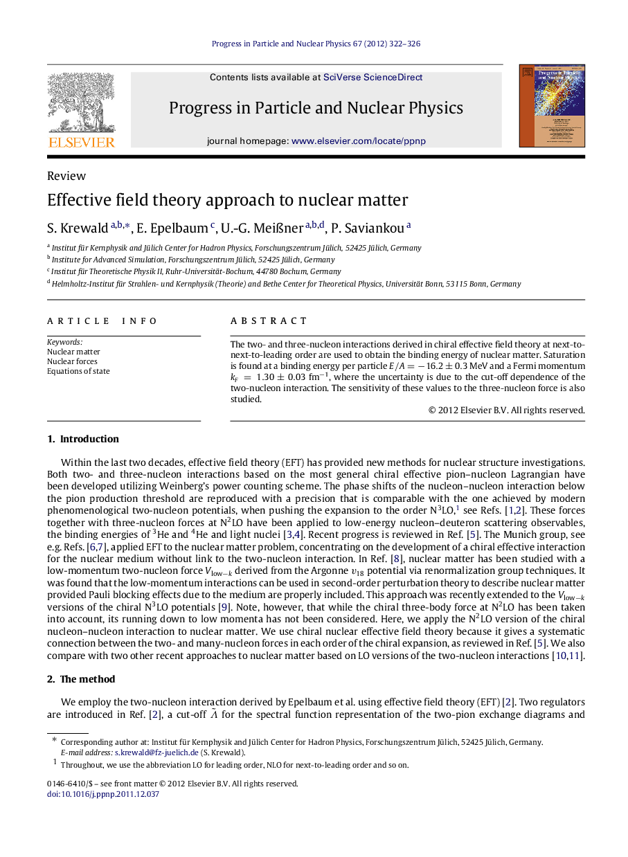 Effective field theory approach to nuclear matter