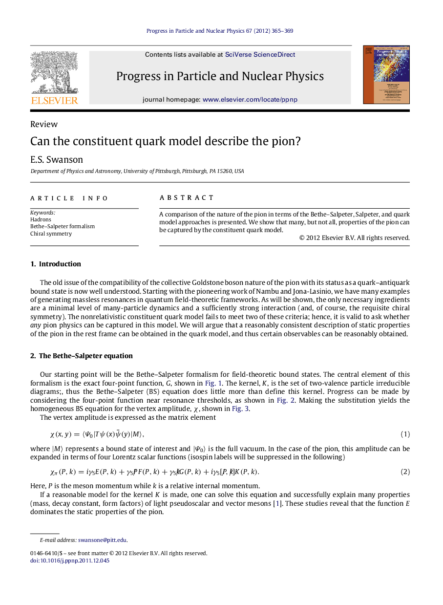 Can the constituent quark model describe the pion?