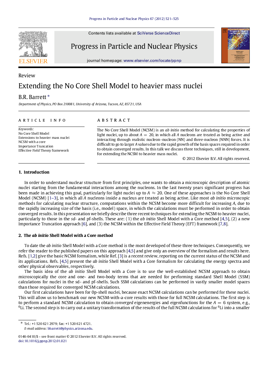 Extending the No Core Shell Model to heavier mass nuclei