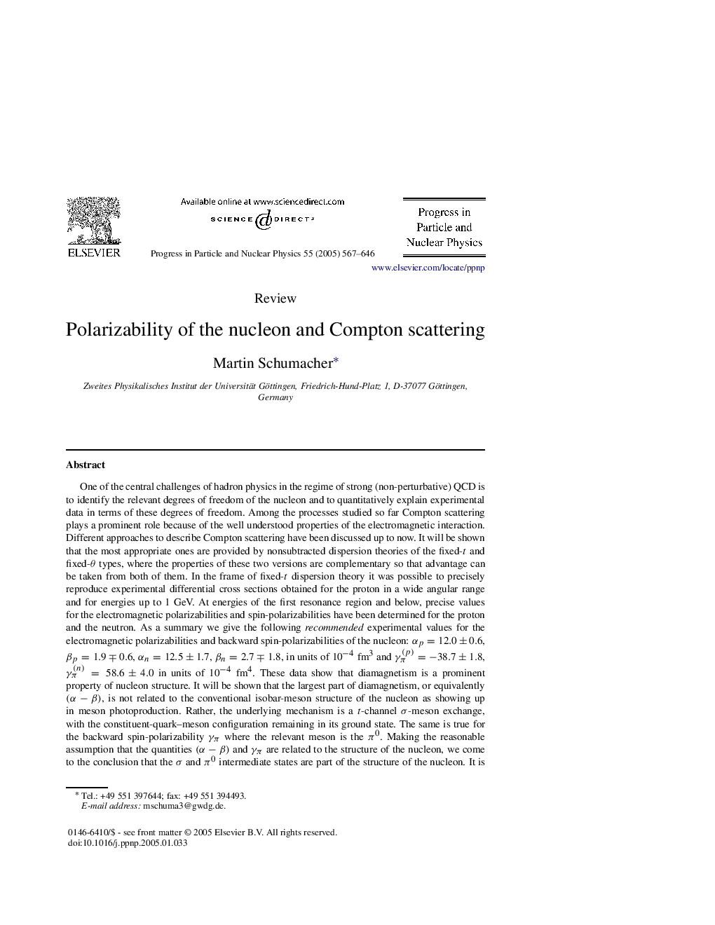 Polarizability of the nucleon and Compton scattering