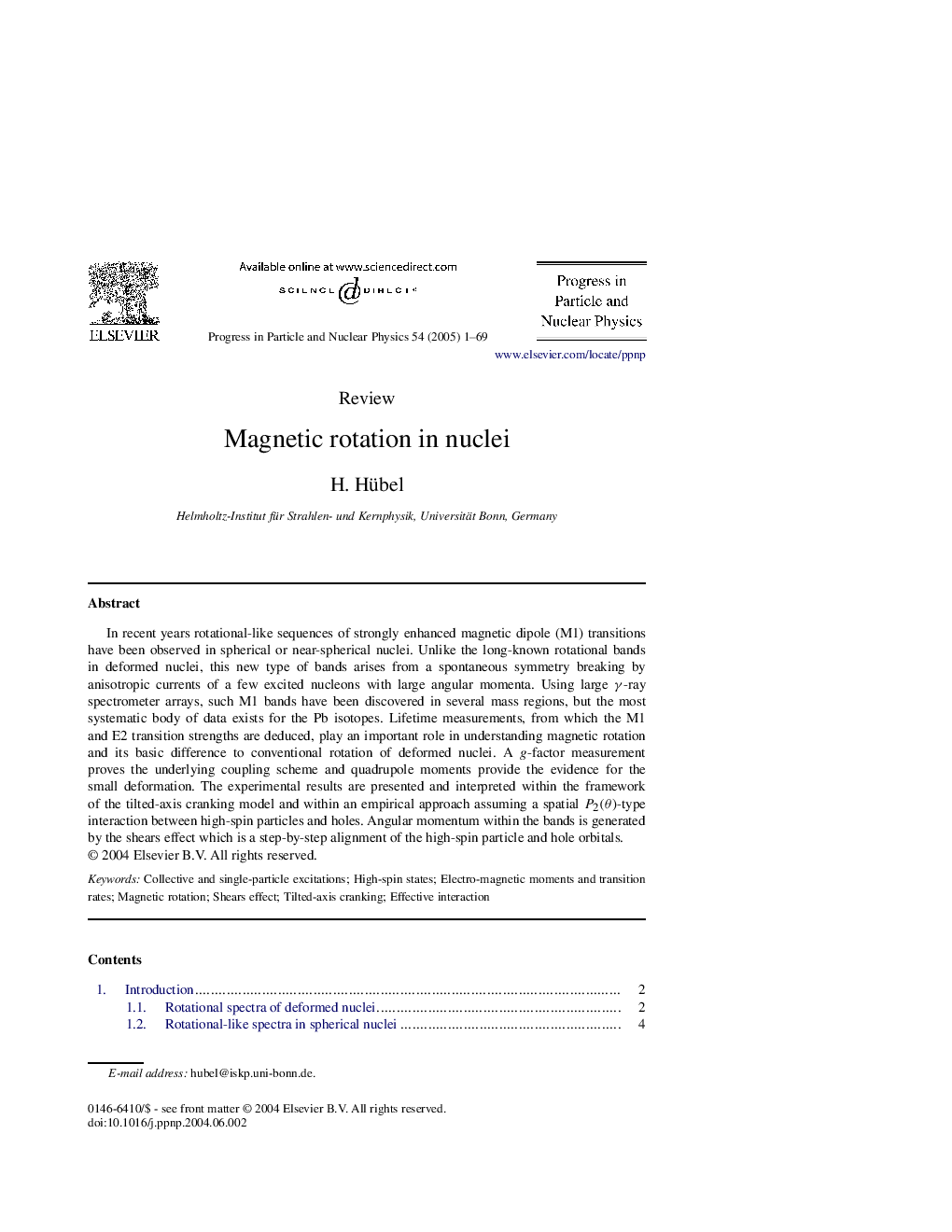 Magnetic rotation in nuclei