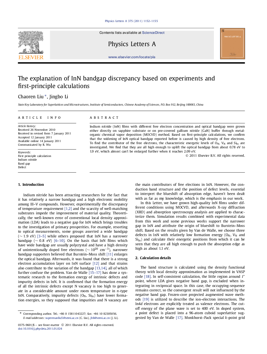 The explanation of InN bandgap discrepancy based on experiments and first-principle calculations