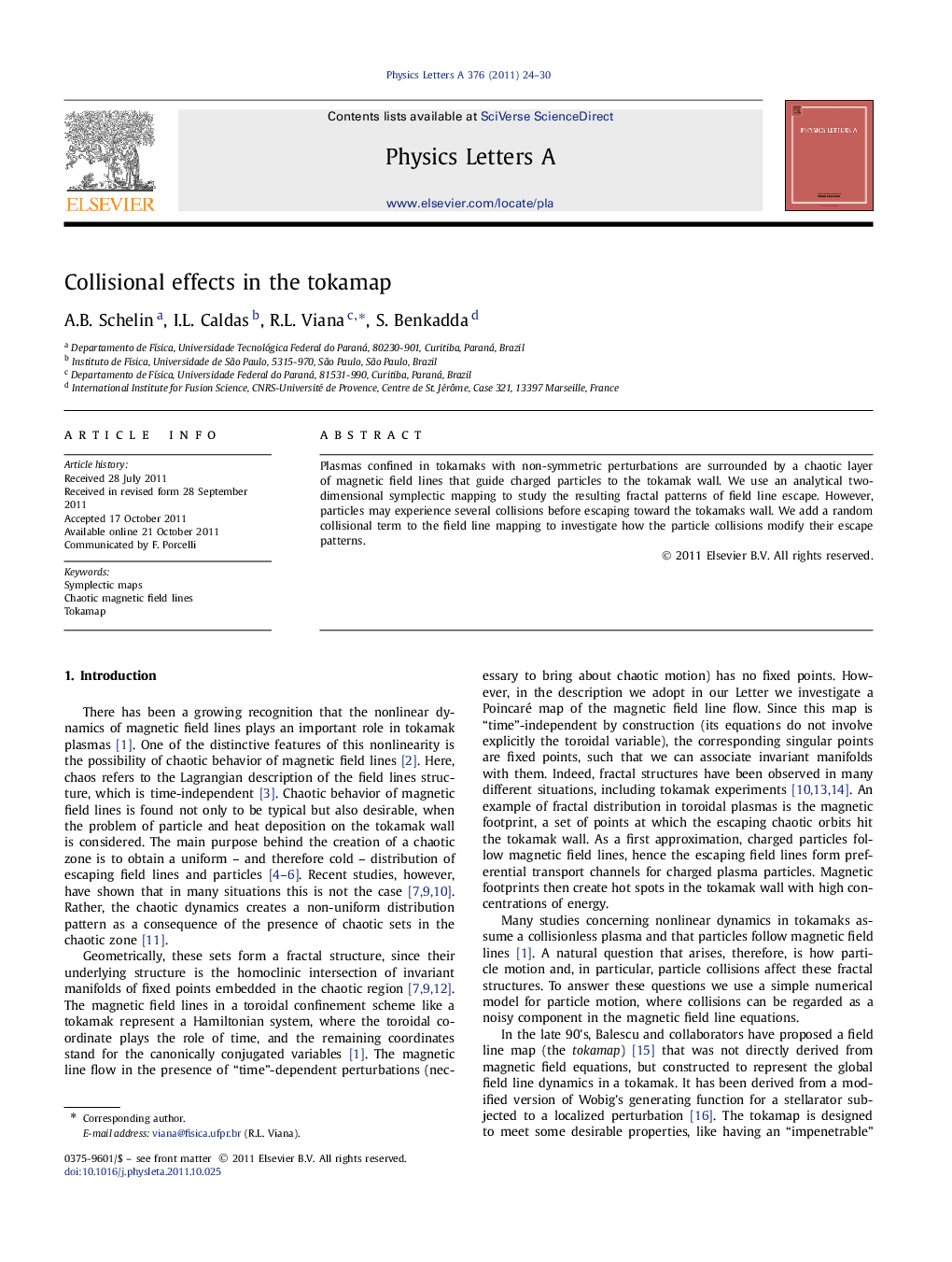 Collisional effects in the tokamap