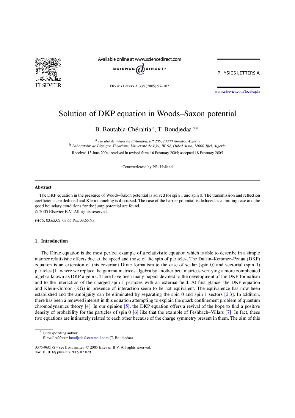 Solution of DKP equation in Woods-Saxon potential