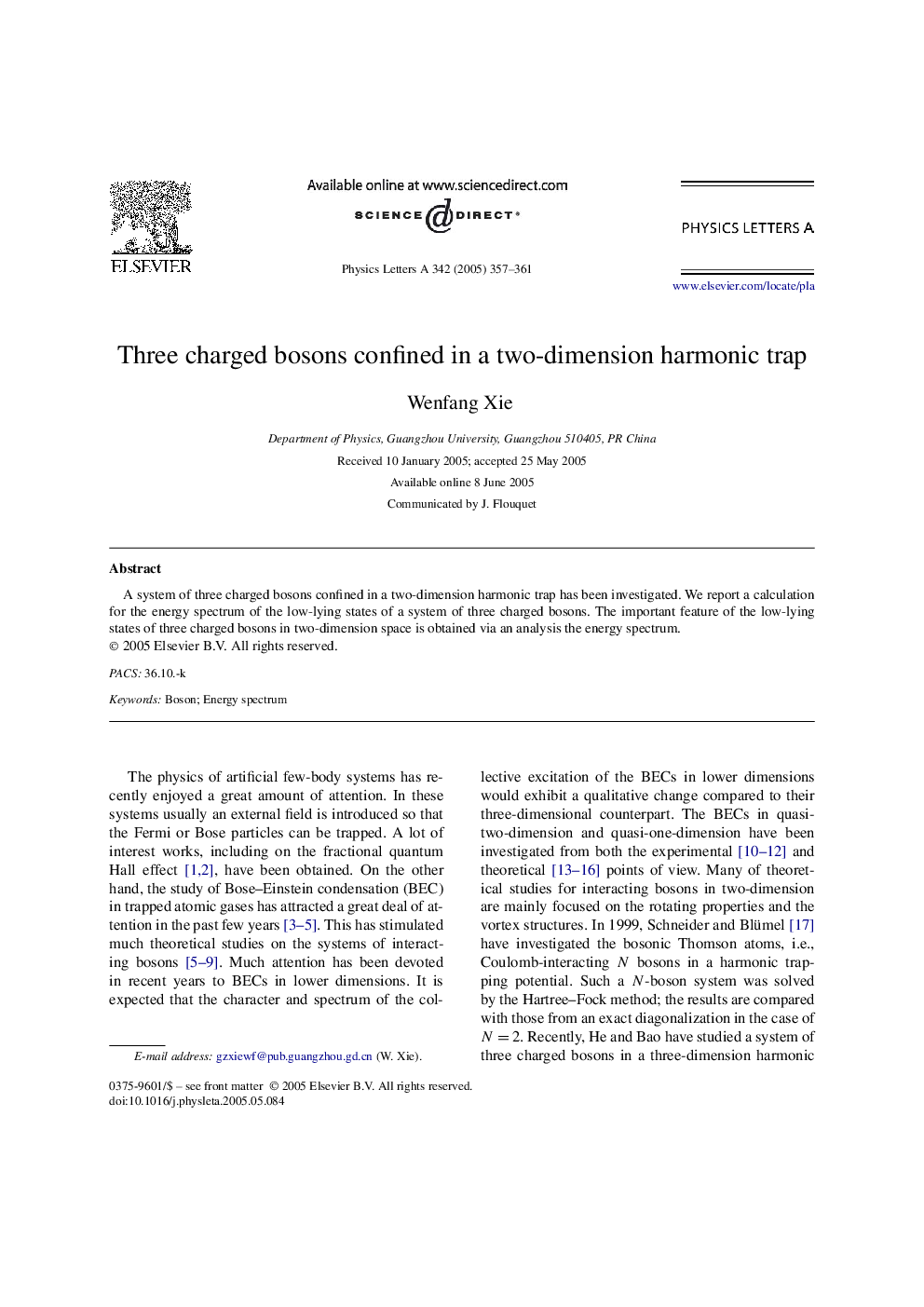 Three charged bosons confined in a two-dimension harmonic trap