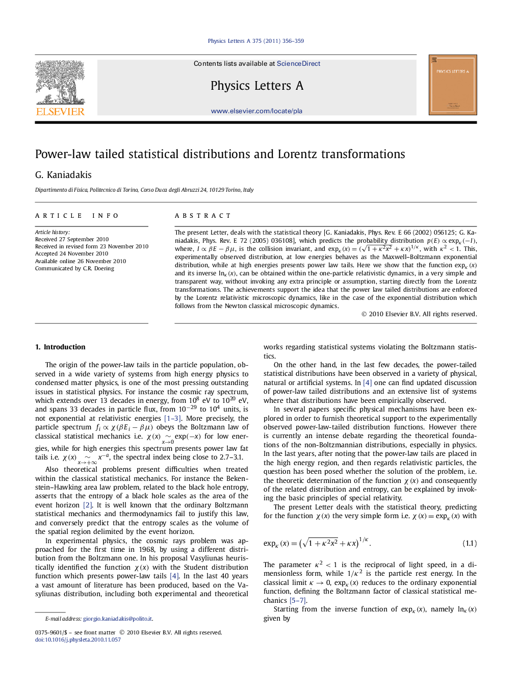 Power-law tailed statistical distributions and Lorentz transformations