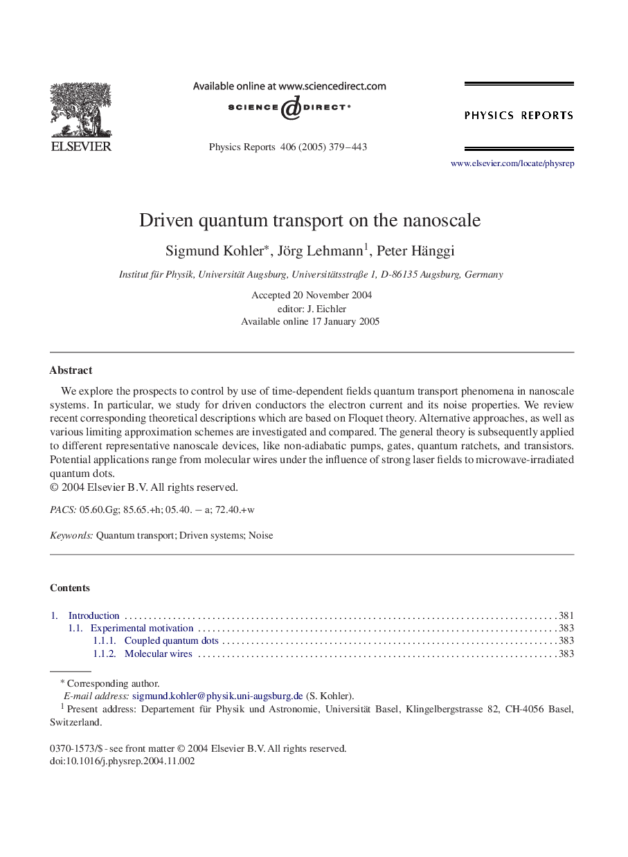 Driven quantum transport on the nanoscale