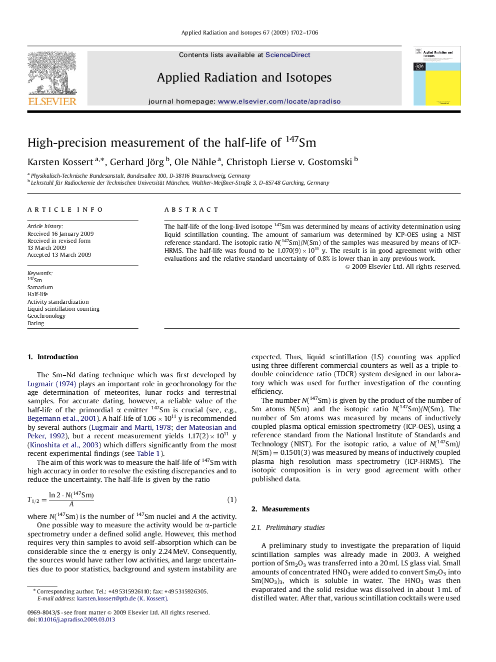 High-precision measurement of the half-life of 147Sm