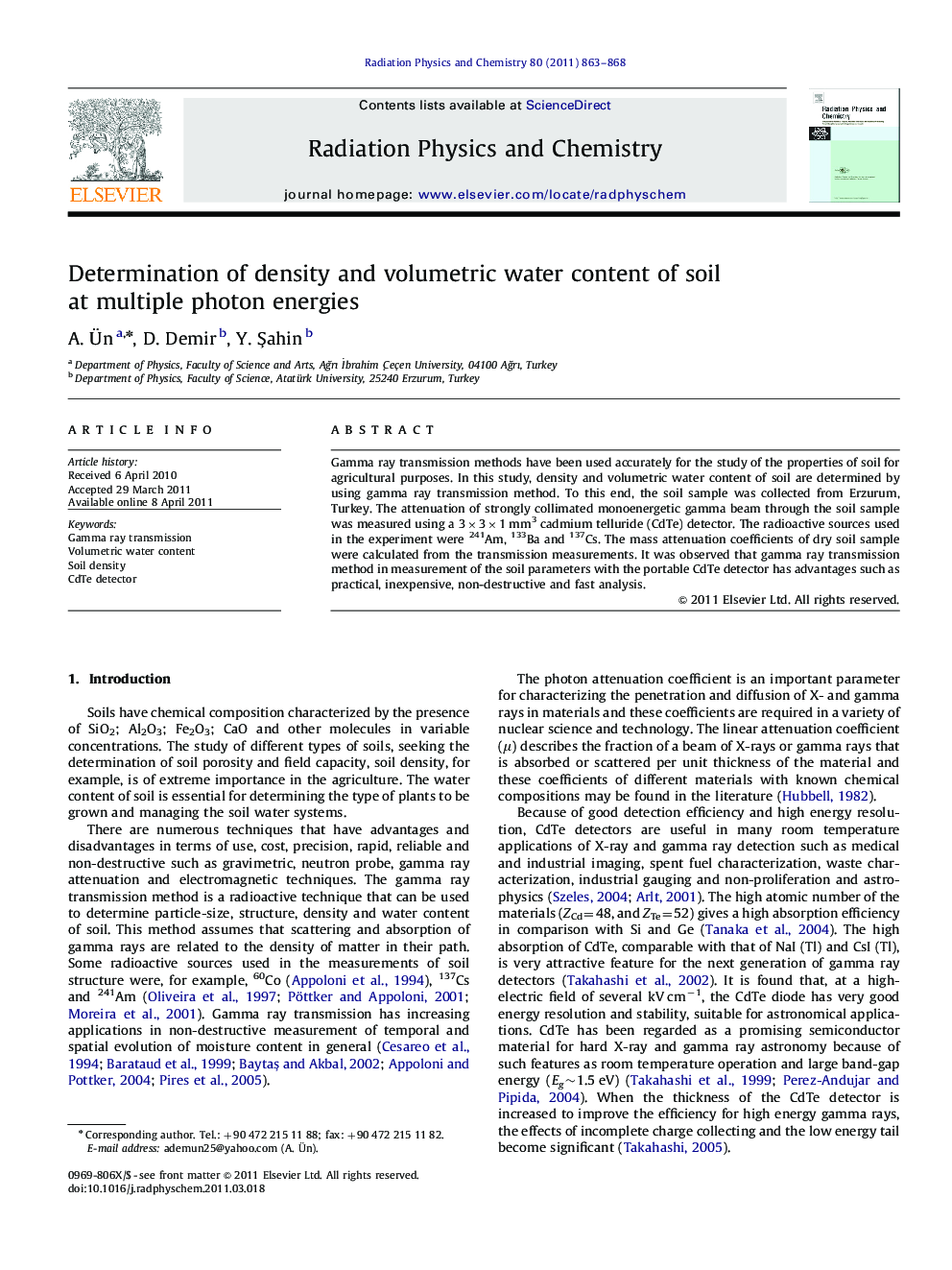 Determination of density and volumetric water content of soil at multiple photon energies