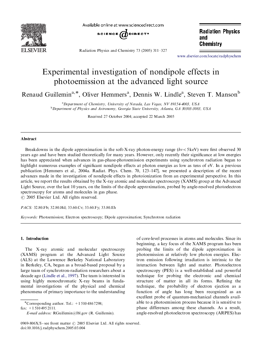 Experimental investigation of nondipole effects in photoemission at the advanced light source