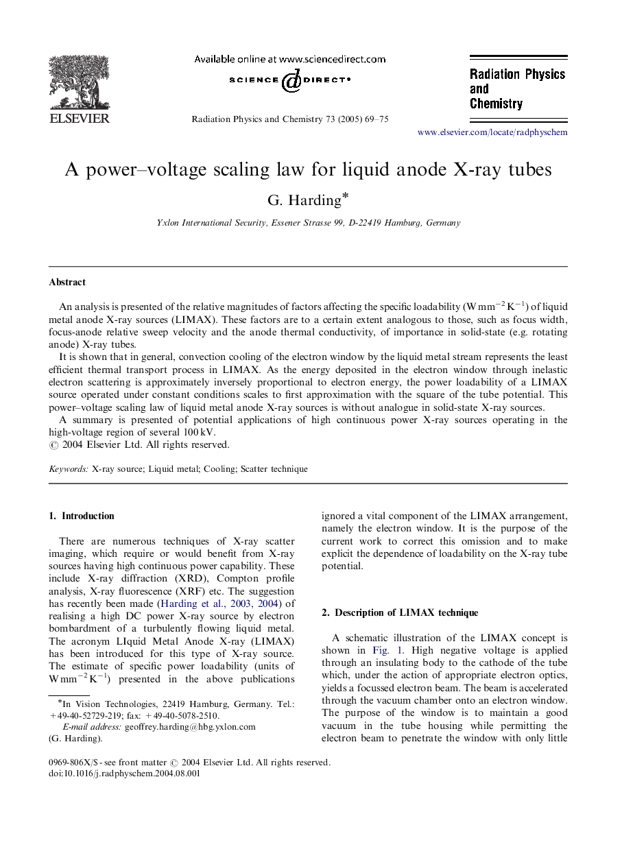 A power-voltage scaling law for liquid anode X-ray tubes