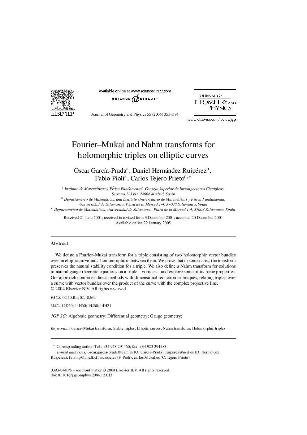 Fourier-Mukai and Nahm transforms for holomorphic triples on elliptic curves