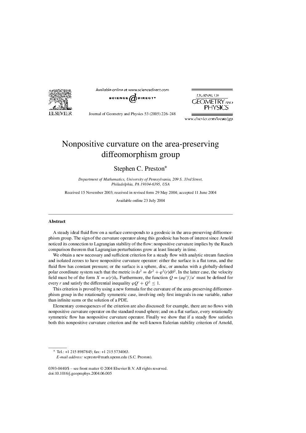 Nonpositive curvature on the area-preserving diffeomorphism group