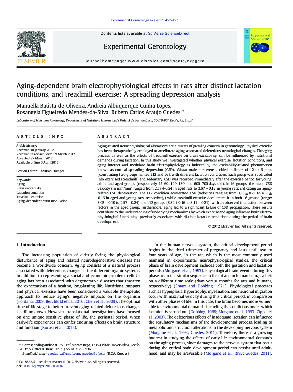 Aging-dependent brain electrophysiological effects in rats after distinct lactation conditions, and treadmill exercise: A spreading depression analysis