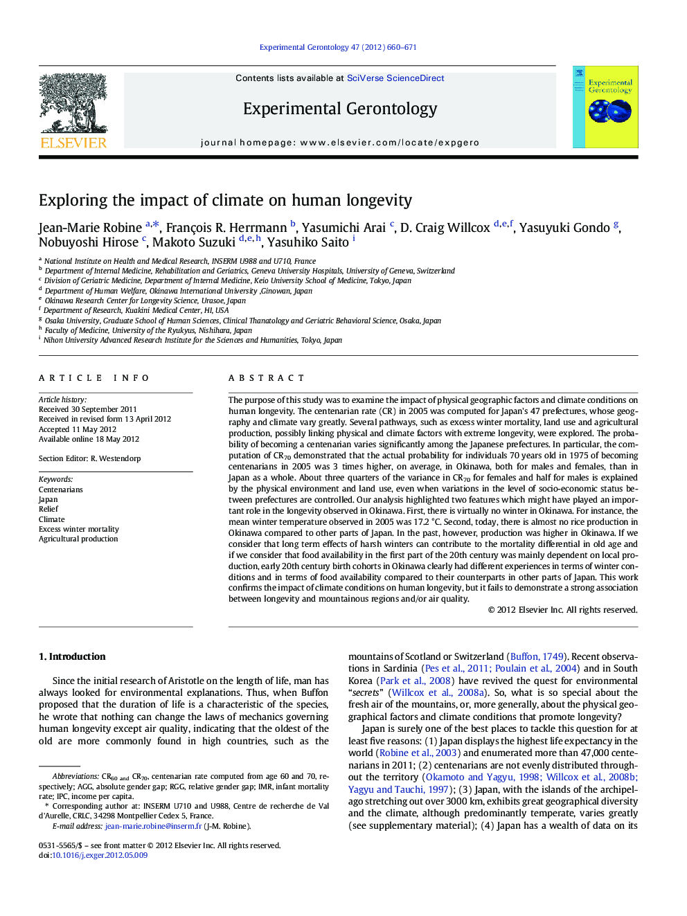 Exploring the impact of climate on human longevity