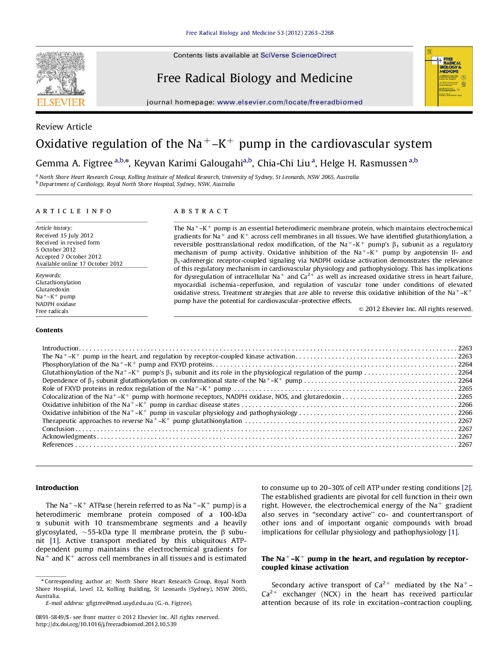 Oxidative regulation of the Na+-K+ pump in the cardiovascular system