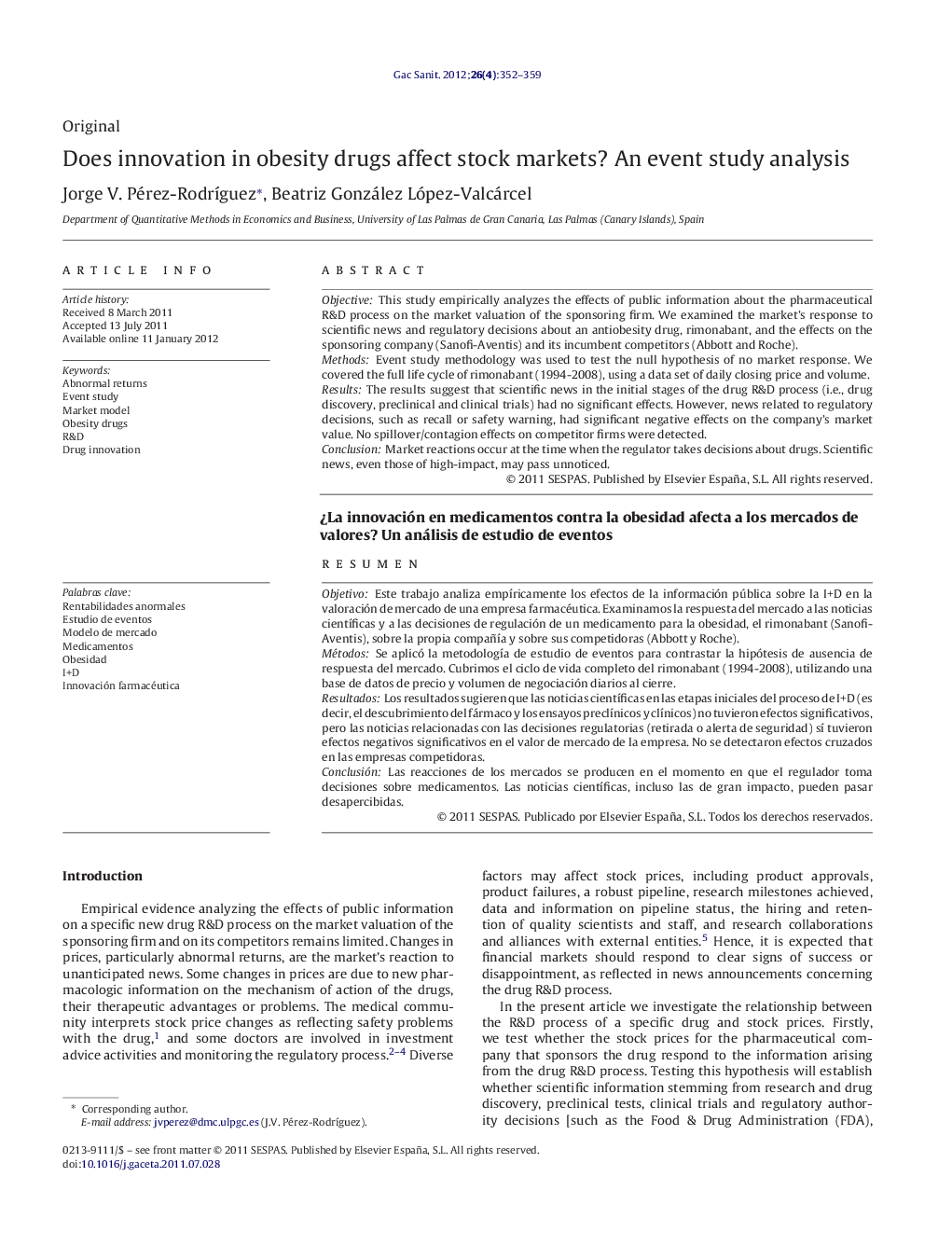 Does innovation in obesity drugs affect stock markets? An event study analysis