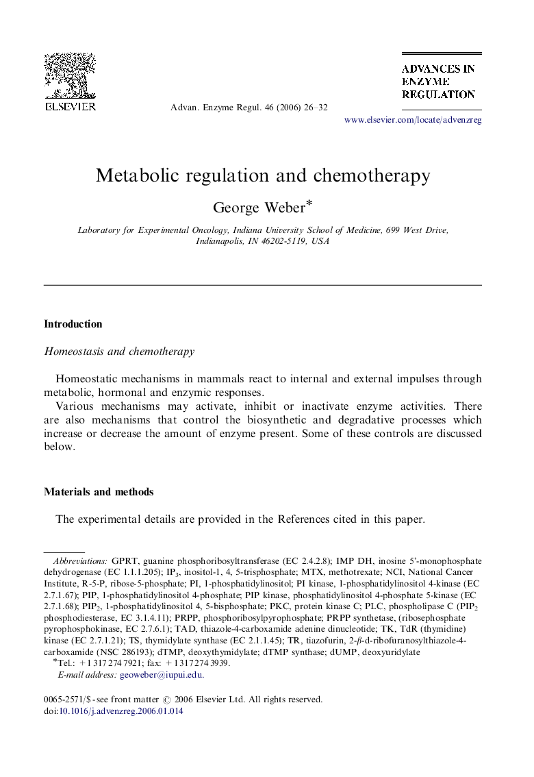 Metabolic regulation and chemotherapy