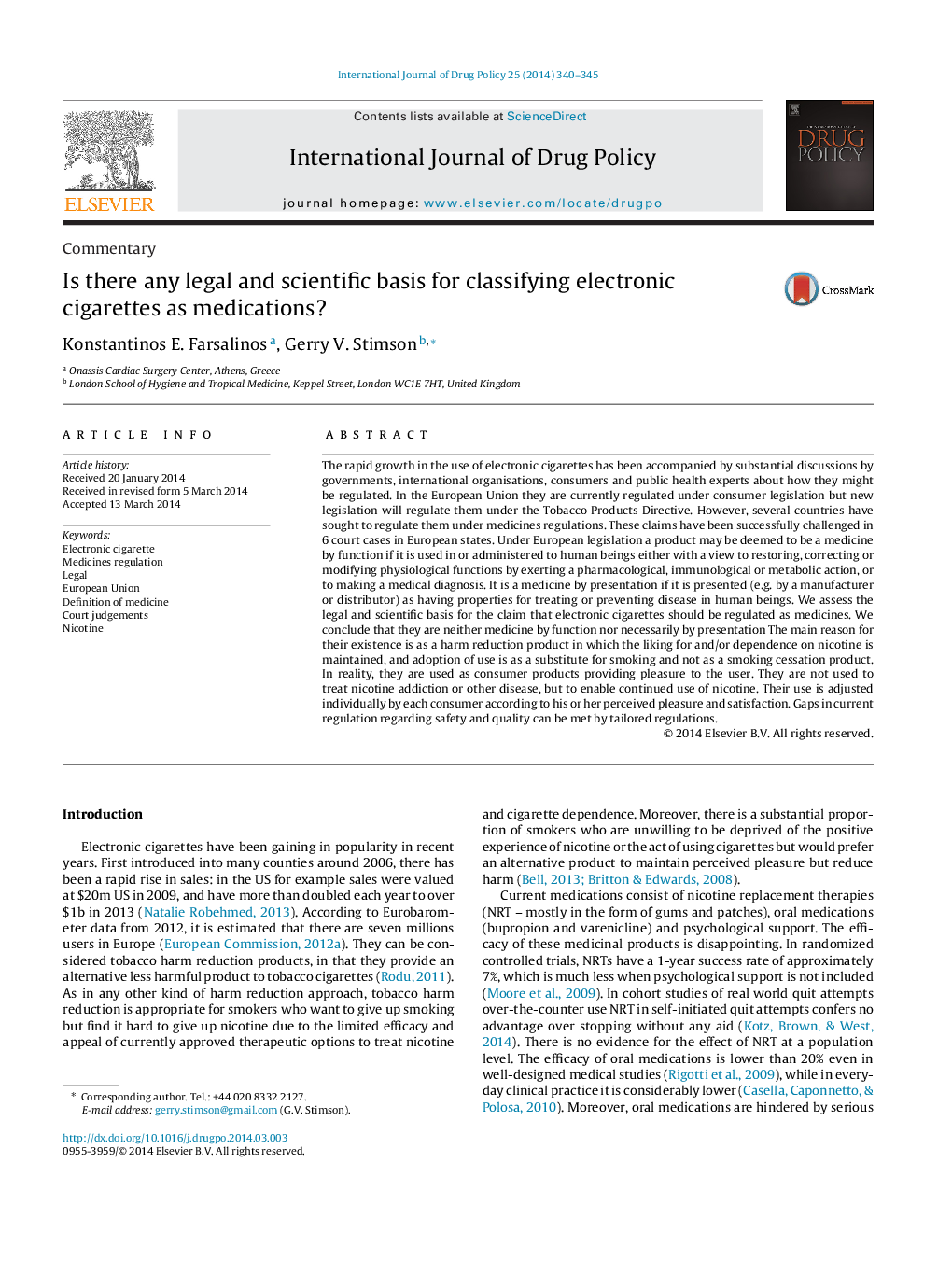 Is there any legal and scientific basis for classifying electronic cigarettes as medications?