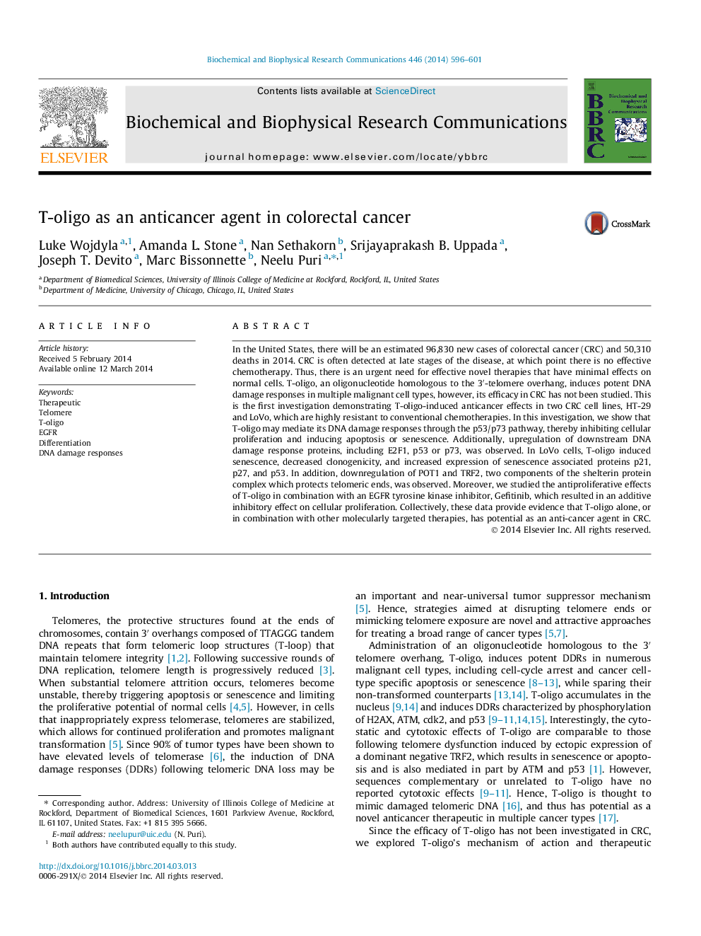 T-oligo as an anticancer agent in colorectal cancer