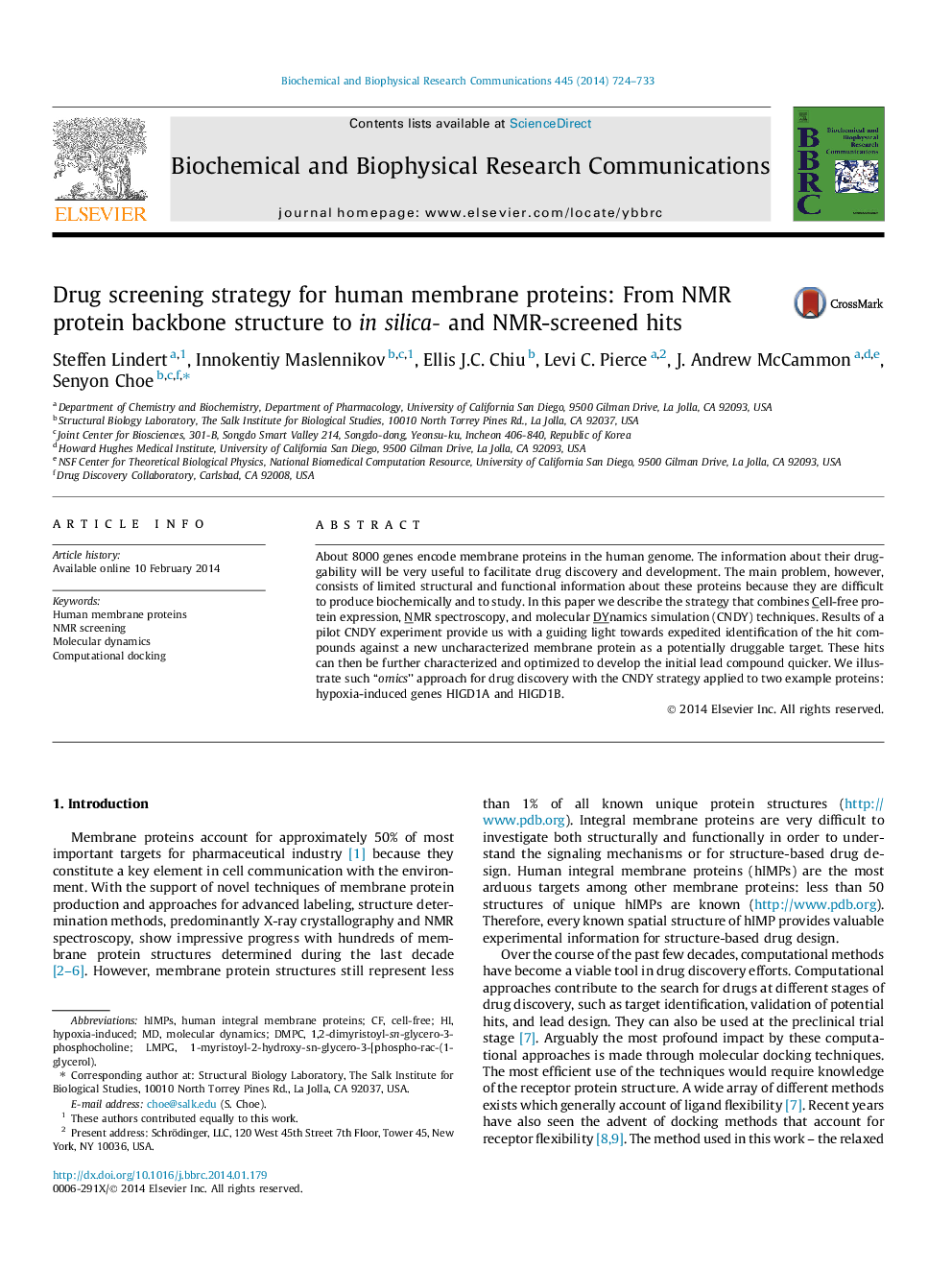 Drug screening strategy for human membrane proteins: From NMR protein backbone structure to in silica- and NMR-screened hits