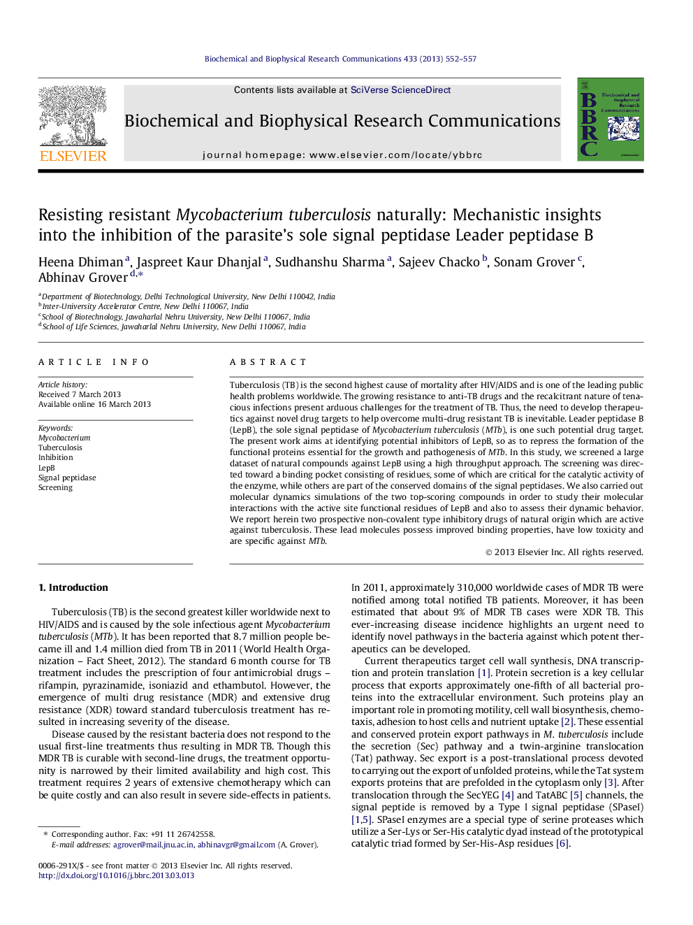 Resisting resistant Mycobacterium tuberculosis naturally: Mechanistic insights into the inhibition of the parasite's sole signal peptidase Leader peptidase B