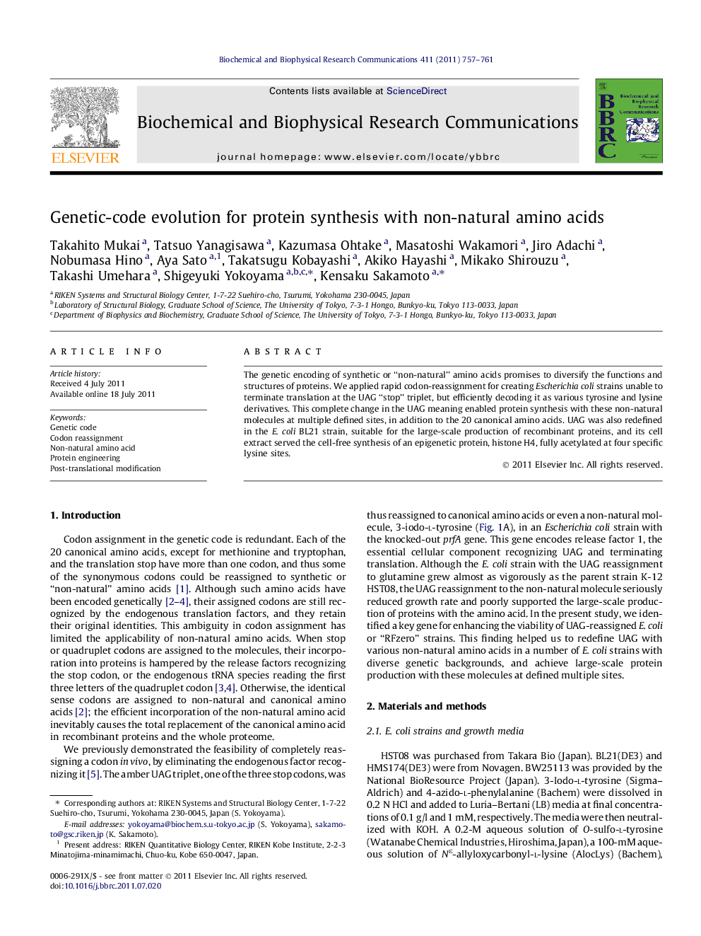 Genetic-code evolution for protein synthesis with non-natural amino acids