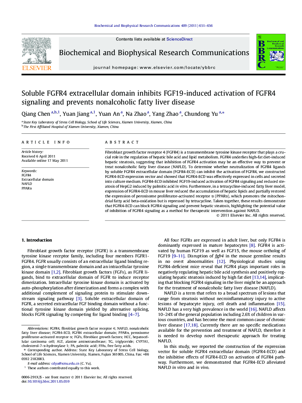 Soluble FGFR4 extracellular domain inhibits FGF19-induced activation of FGFR4 signaling and prevents nonalcoholic fatty liver disease