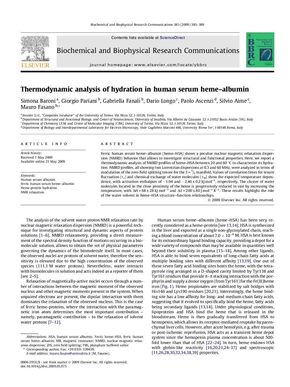 Thermodynamic analysis of hydration in human serum heme-albumin