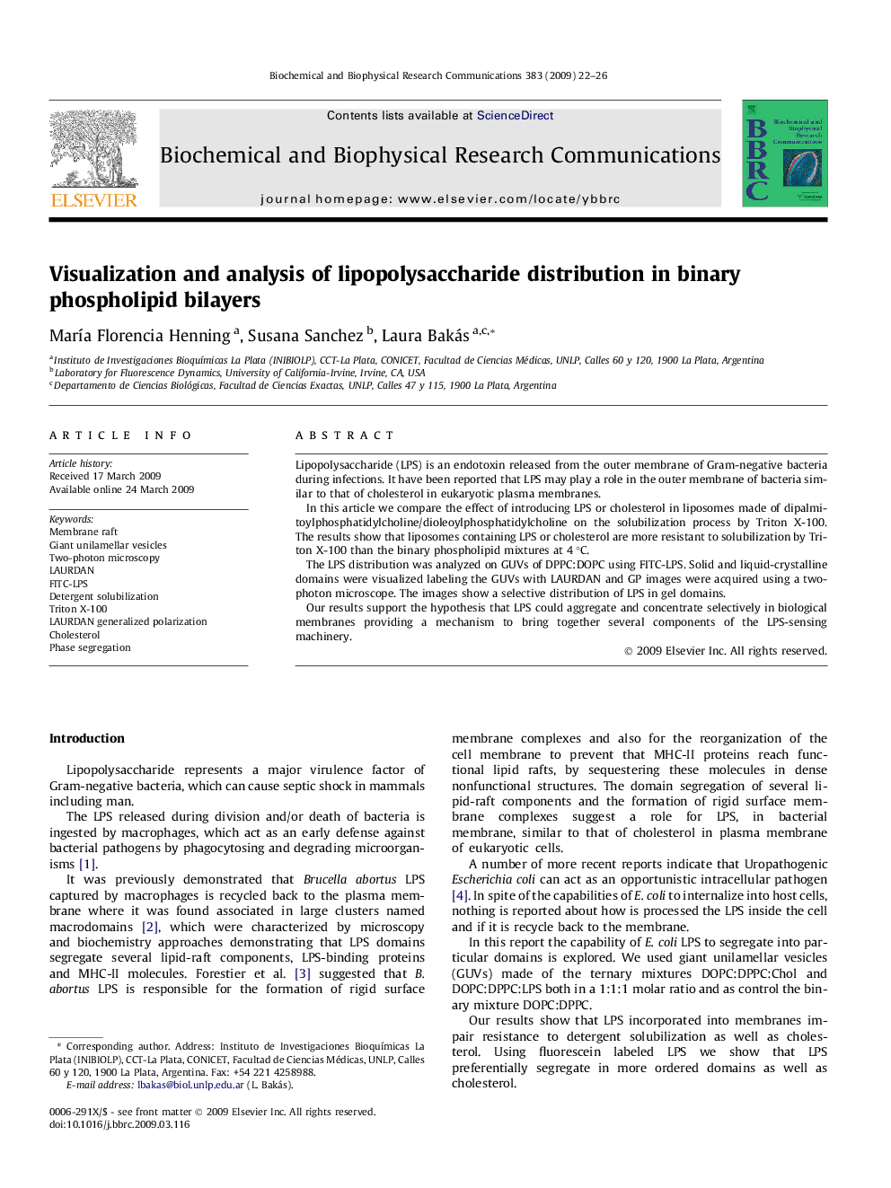 Visualization and analysis of lipopolysaccharide distribution in binary phospholipid bilayers