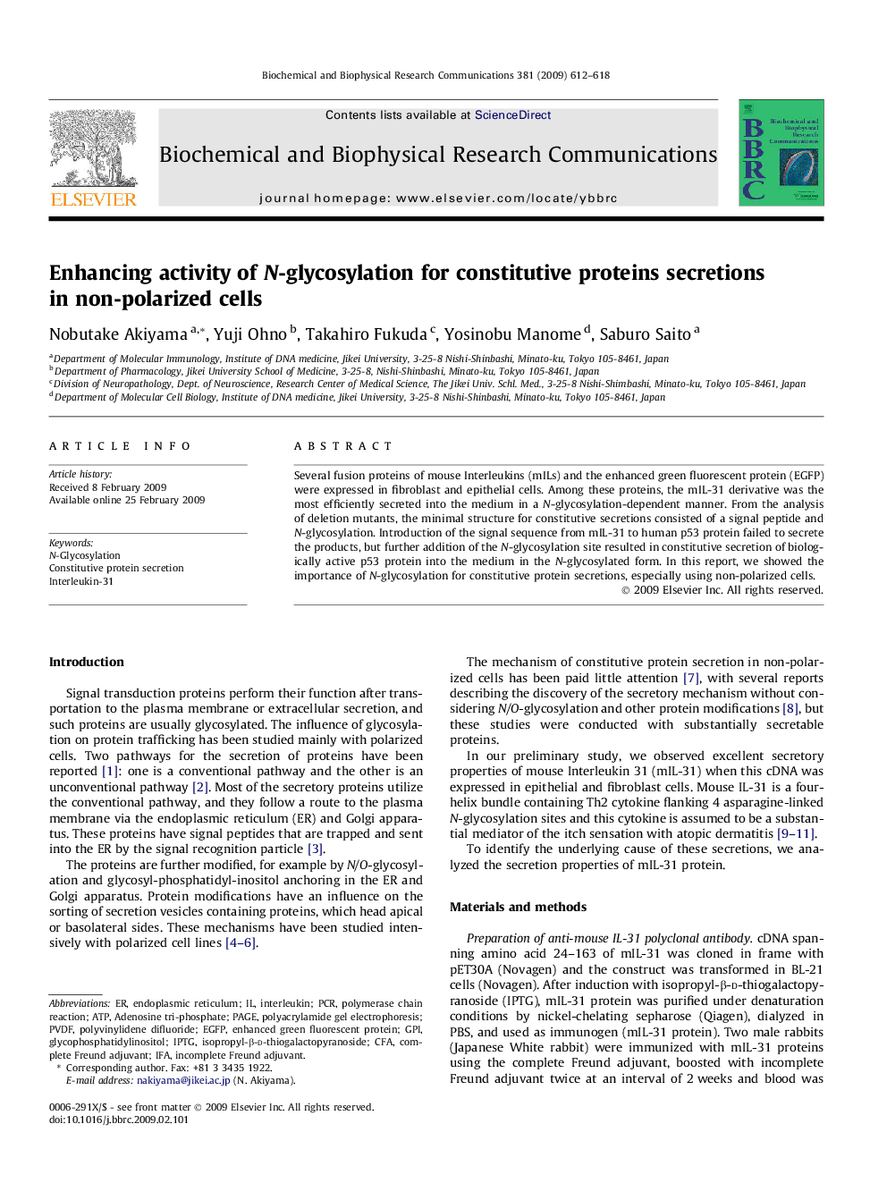 Enhancing activity of N-glycosylation for constitutive proteins secretions in non-polarized cells