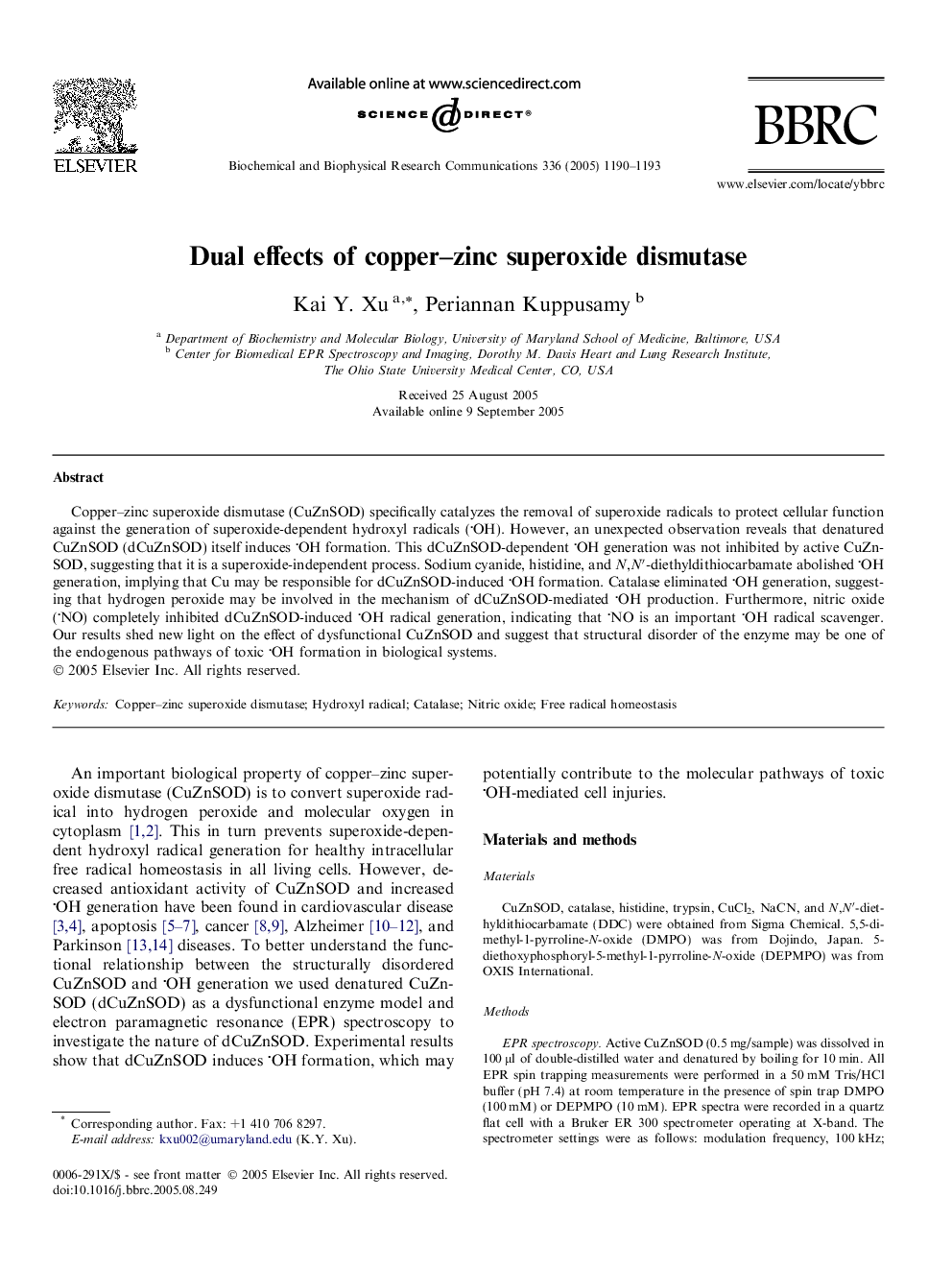 Dual effects of copper-zinc superoxide dismutase