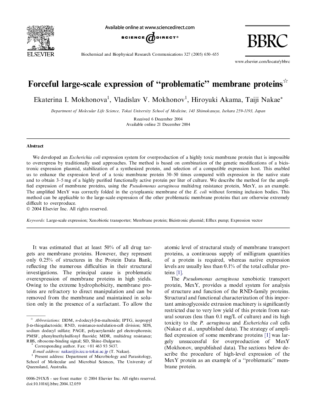 Forceful large-scale expression of “problematic” membrane proteins