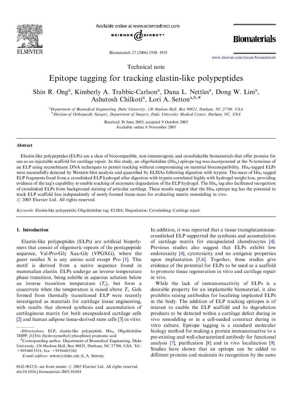 Epitope tagging for tracking elastin-like polypeptides