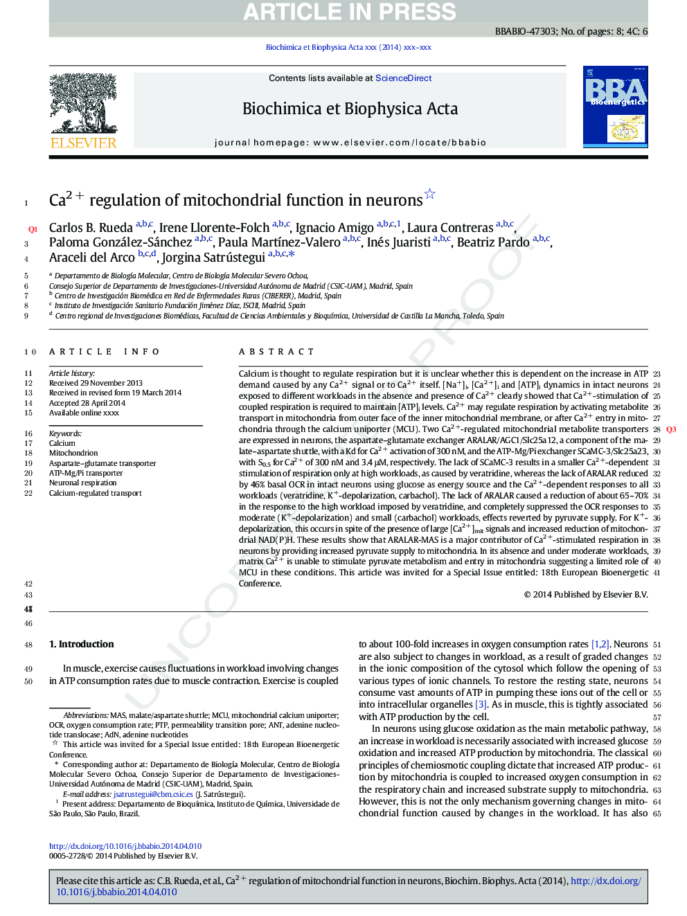 Ca2Â + regulation of mitochondrial function in neurons