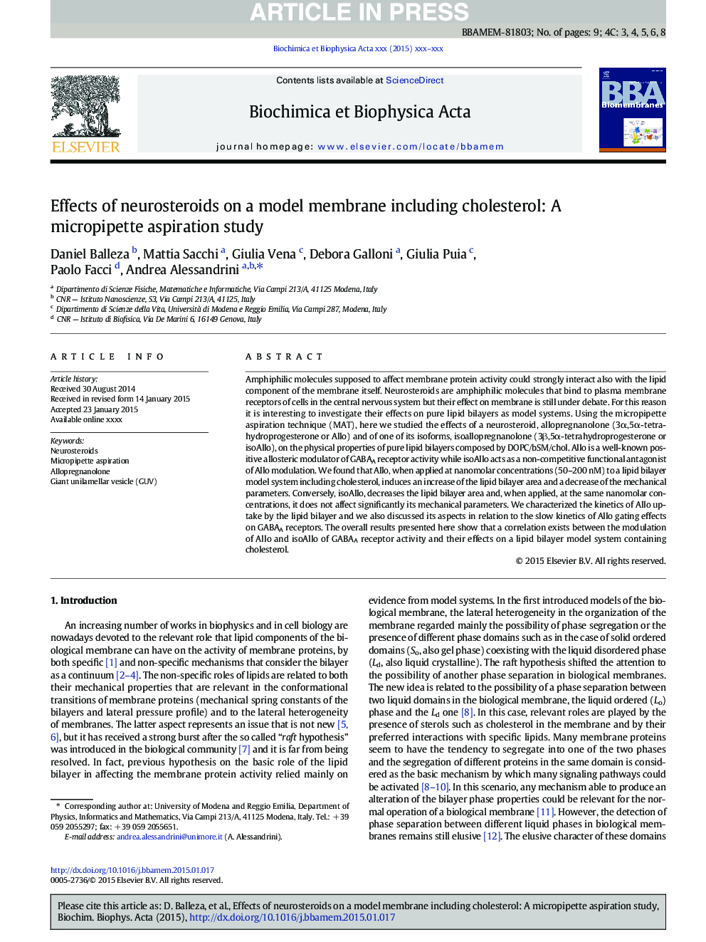 Effects of neurosteroids on a model membrane including cholesterol: A micropipette aspiration study