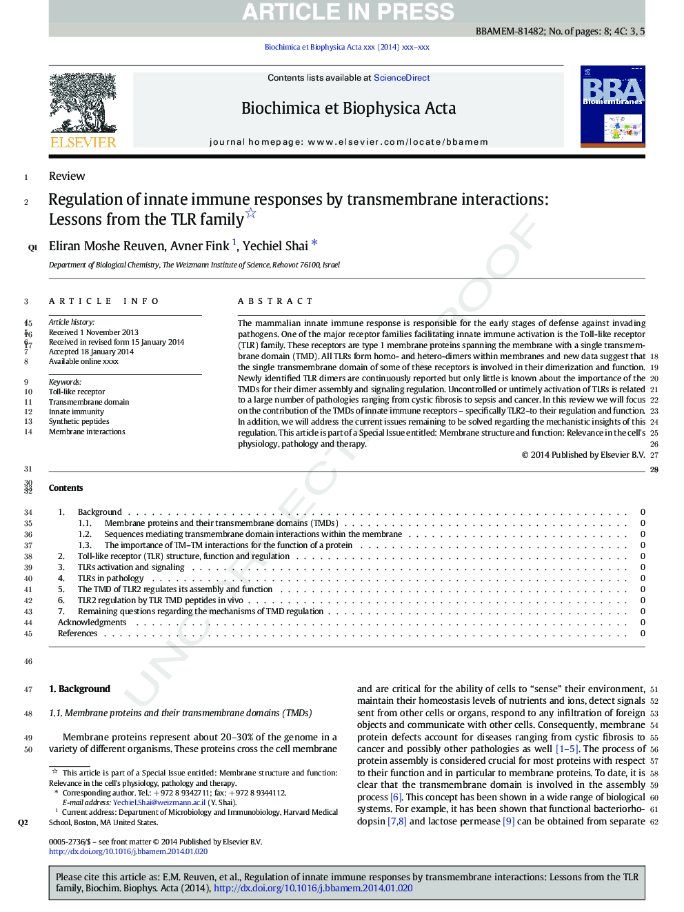 Regulation of innate immune responses by transmembrane interactions: Lessons from the TLR family