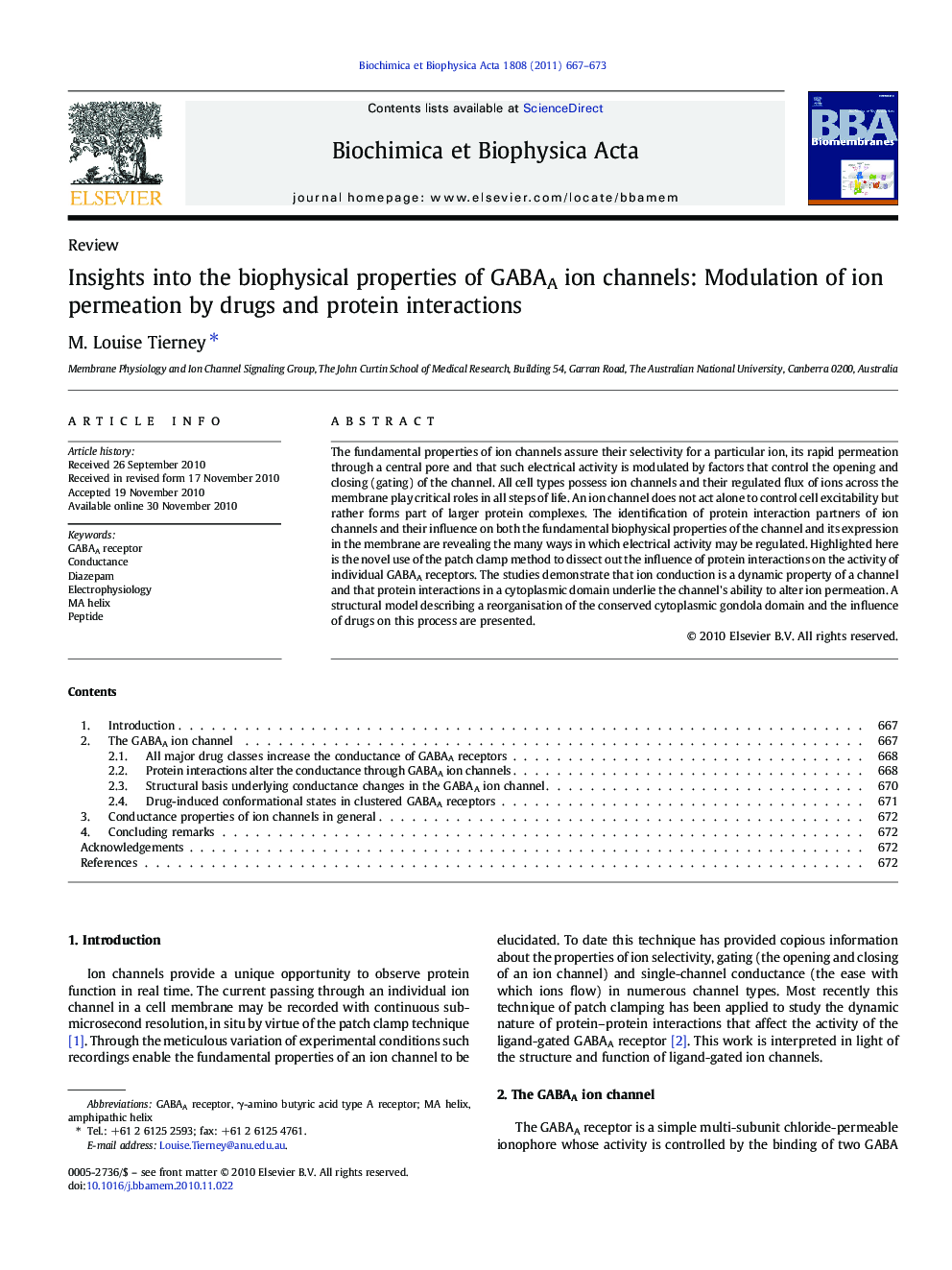 Insights into the biophysical properties of GABAA ion channels: Modulation of ion permeation by drugs and protein interactions