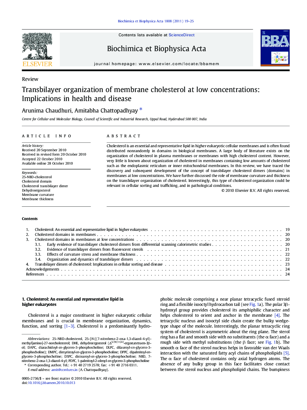 Transbilayer organization of membrane cholesterol at low concentrations: Implications in health and disease