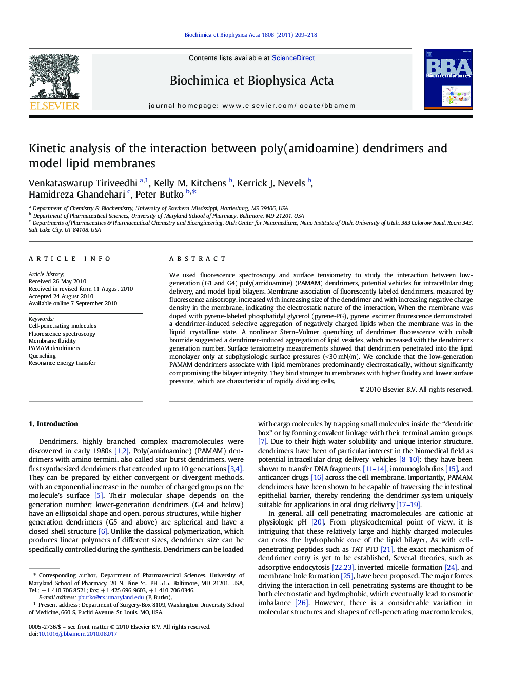 Kinetic analysis of the interaction between poly(amidoamine) dendrimers and model lipid membranes