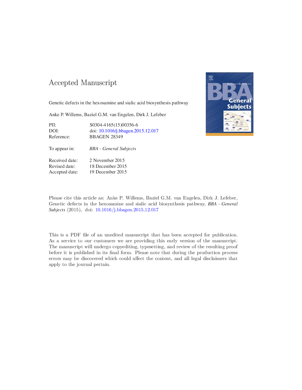 Genetic defects in the hexosamine and sialic acid biosynthesis pathway