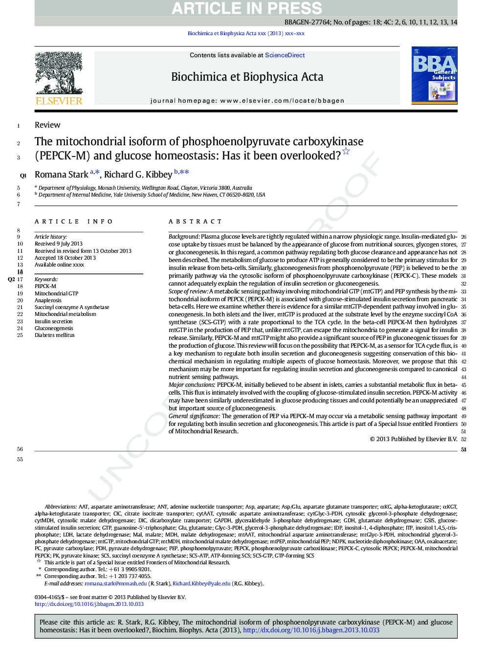 The mitochondrial isoform of phosphoenolpyruvate carboxykinase (PEPCK-M) and glucose homeostasis: Has it been overlooked?