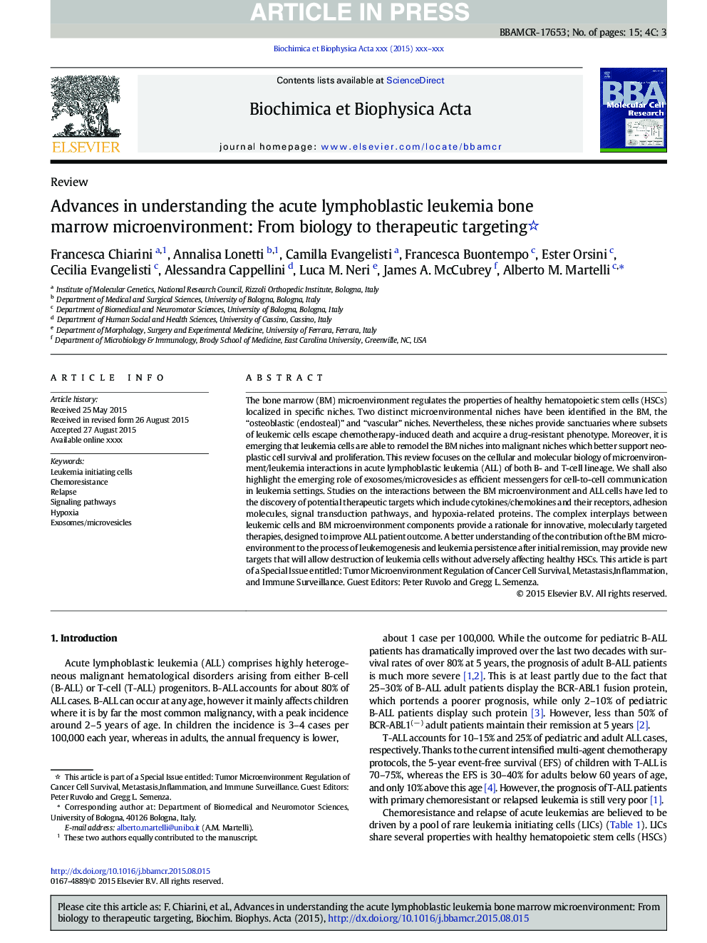 Advances in understanding the acute lymphoblastic leukemia bone marrow microenvironment: From biology to therapeutic targeting