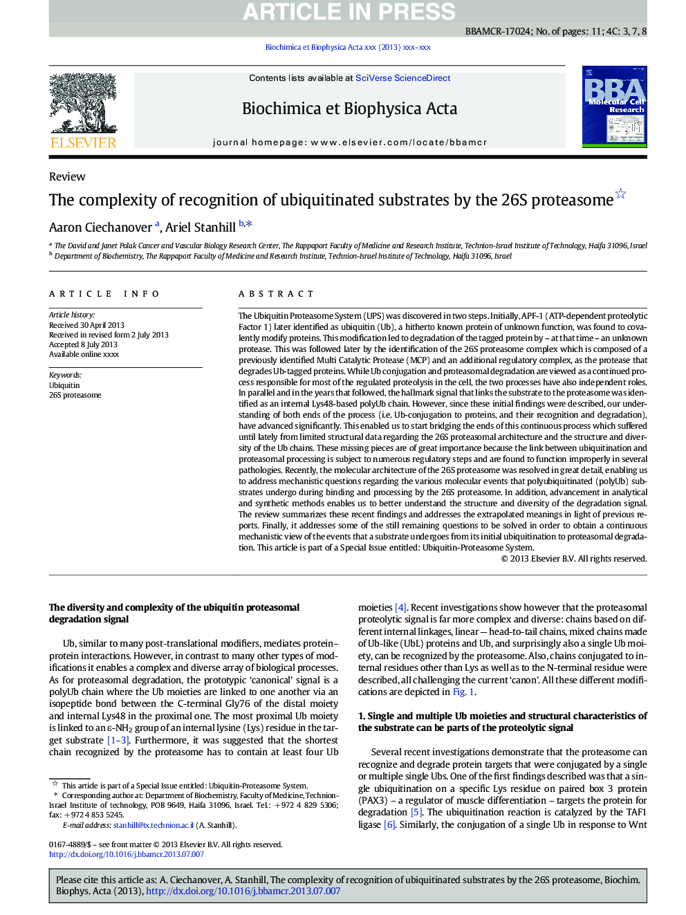 The complexity of recognition of ubiquitinated substrates by the 26S proteasome