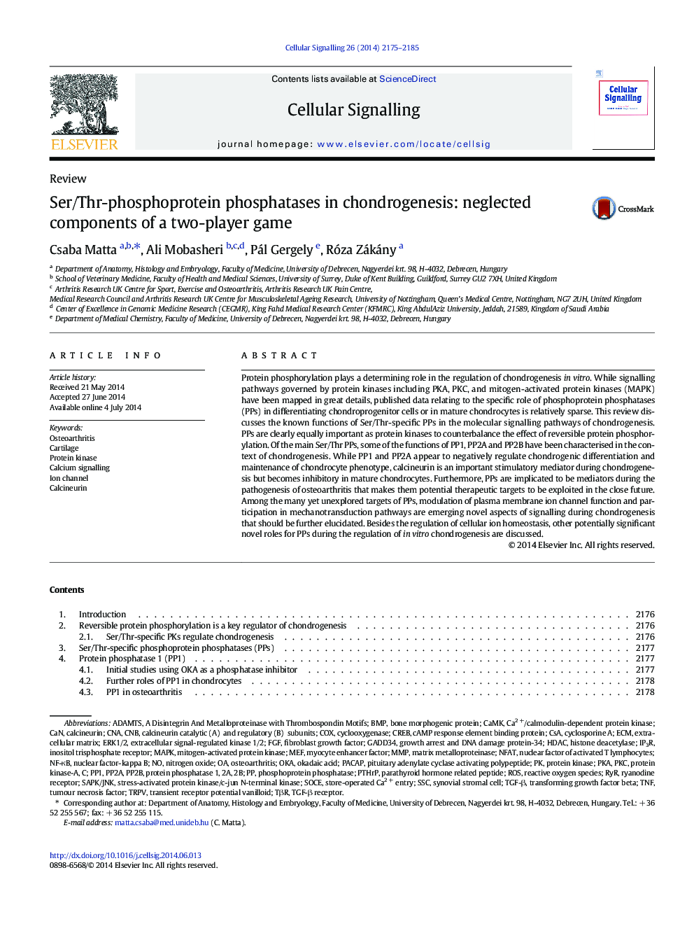 Ser/Thr-phosphoprotein phosphatases in chondrogenesis: neglected components of a two-player game