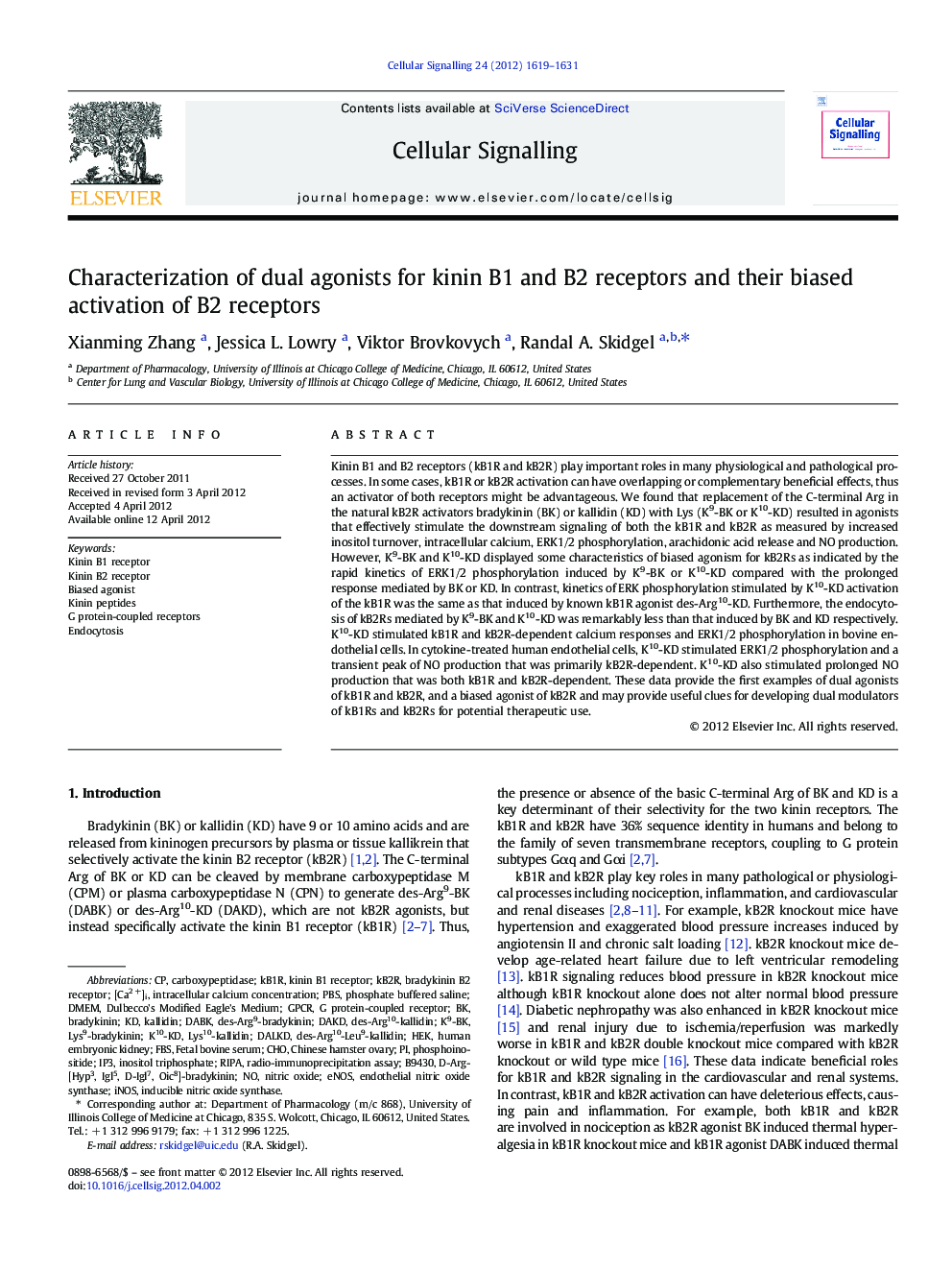 Characterization of dual agonists for kinin B1 and B2 receptors and their biased activation of B2 receptors
