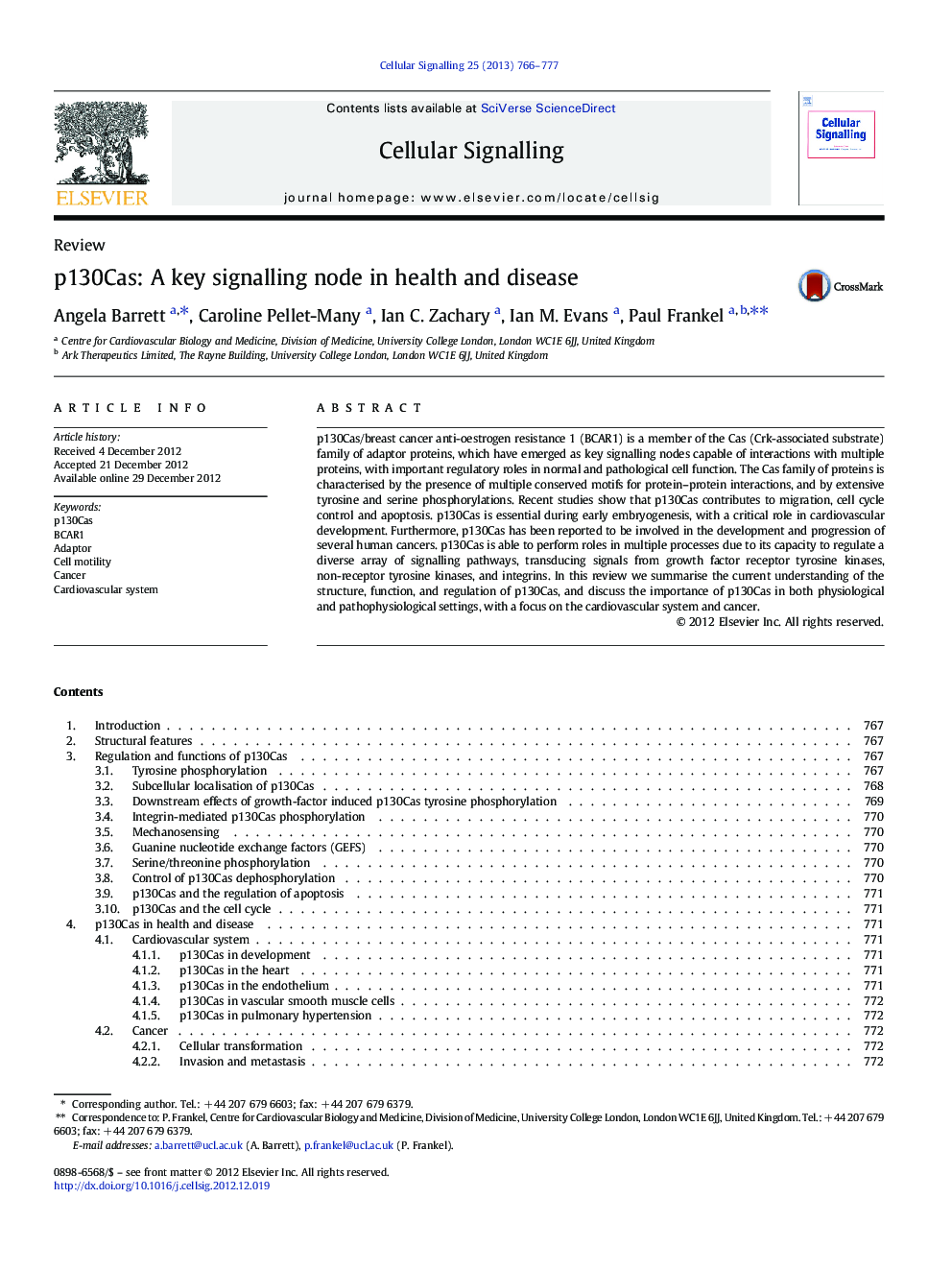 p130Cas: A key signalling node in health and disease