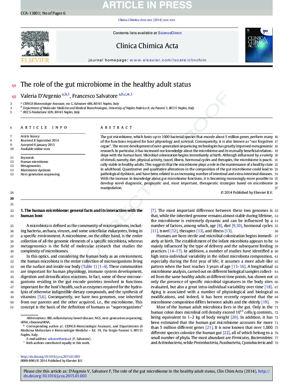 The role of the gut microbiome in the healthy adult status