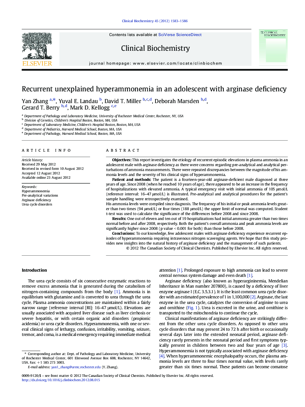 Recurrent unexplained hyperammonemia in an adolescent with arginase deficiency