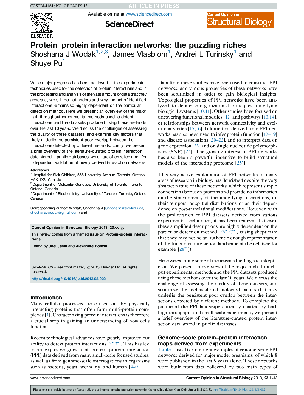 Protein-protein interaction networks: the puzzling riches